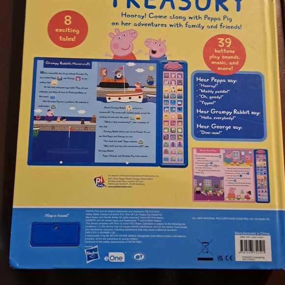 Peppa Pig Sound Storybook Treasury - Blue Works Great Slight Damage - Picture 2 of 6